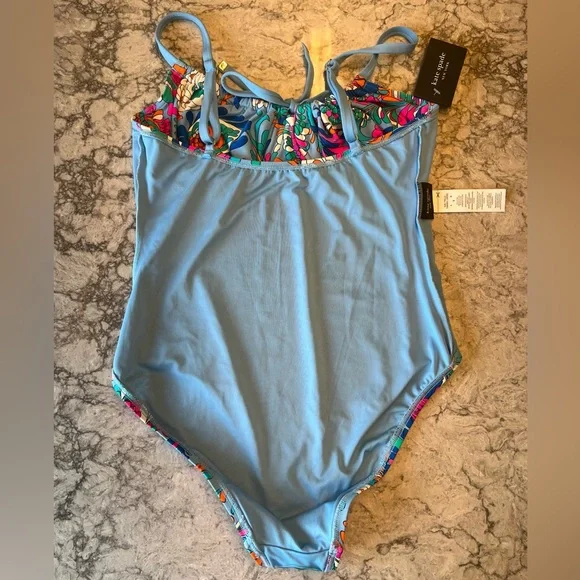 Kate Spade New York Sea Garden Floral Print One Piece Swimsuit Large - Picture 10 of 15